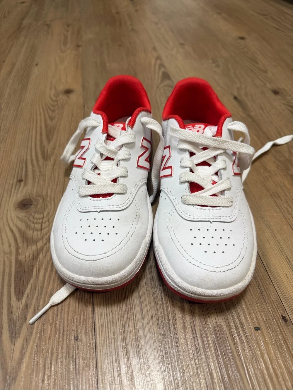 New Balance Kids' White & Red Athletic Sneakers - Size 3